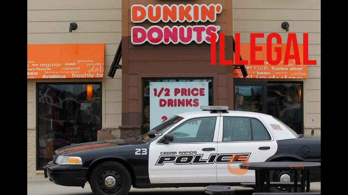 Parking in front of Dunkin Donuts illegal in California