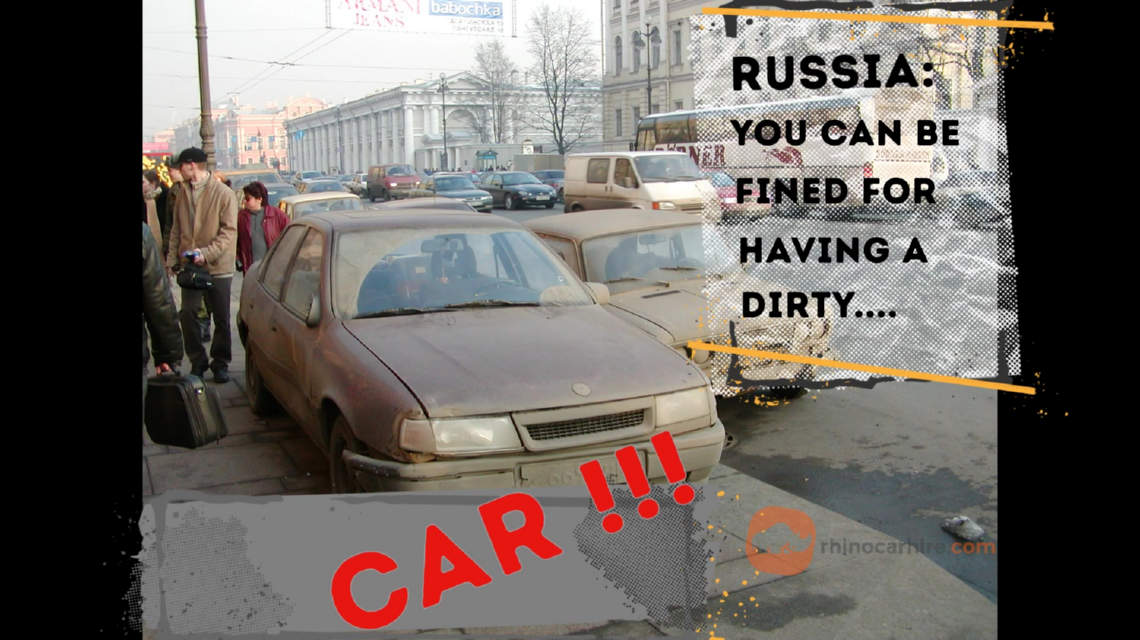 Dirty car in moscow is illegal