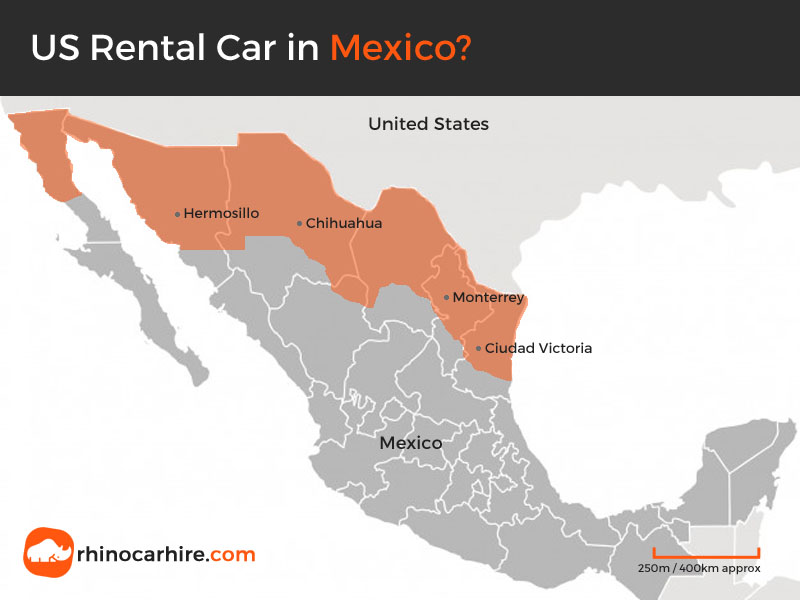 US rental car in Mexico