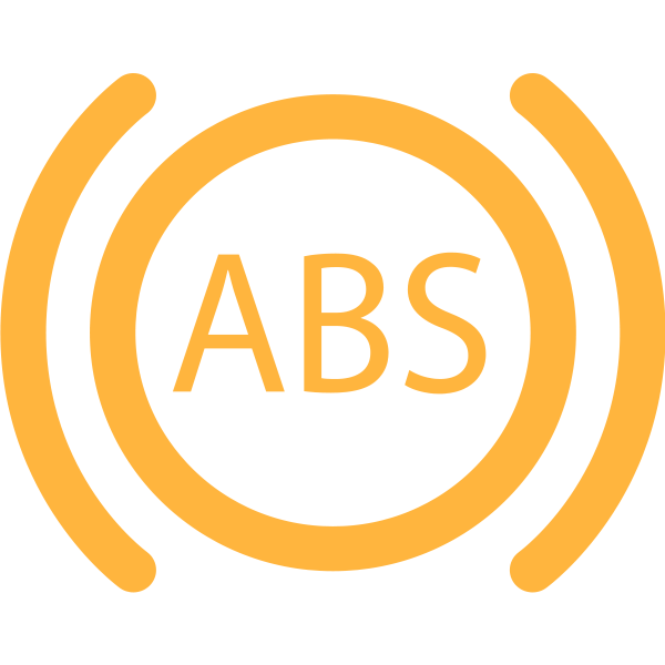 ABS warning light in orange