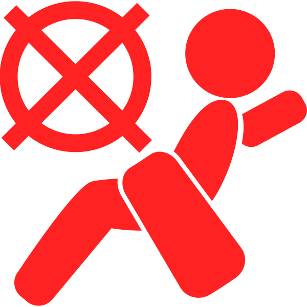 Airbag off symbol in red