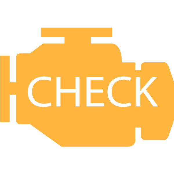 Engine check symbol in orange