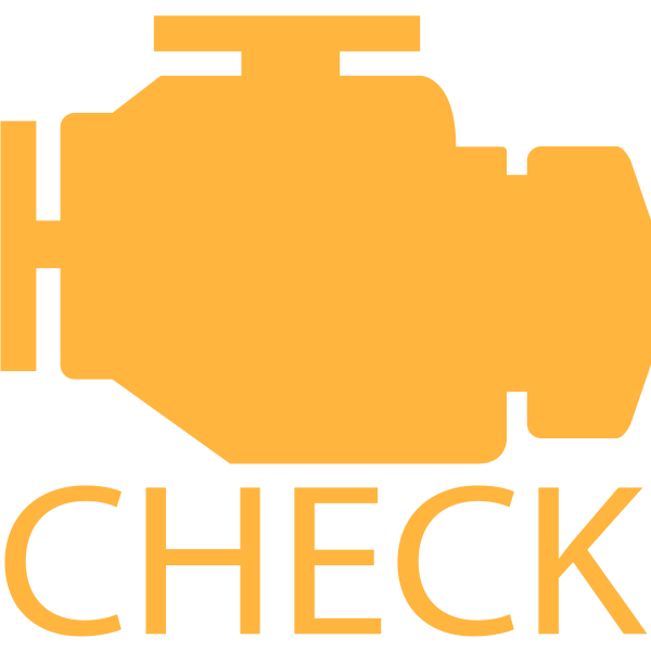 Engine check symbol in orange