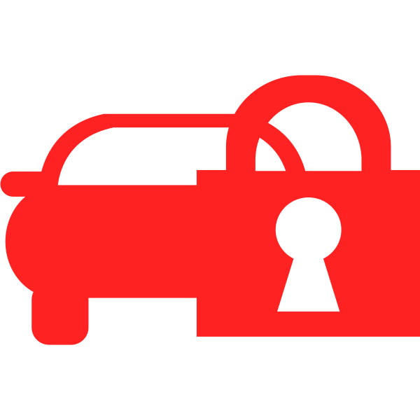 Lock symbol in red