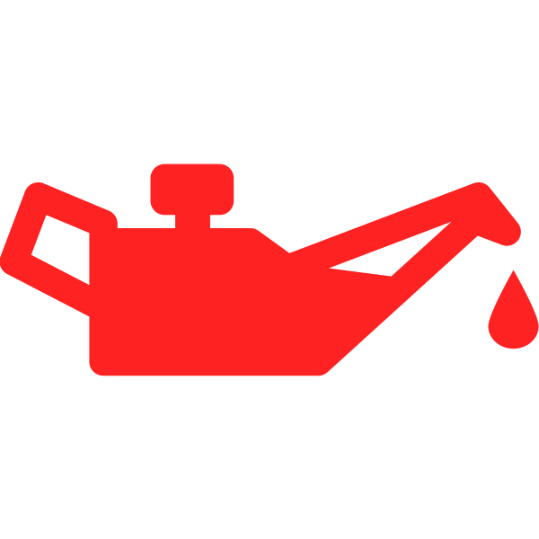 Oil pressure warning symbol in red