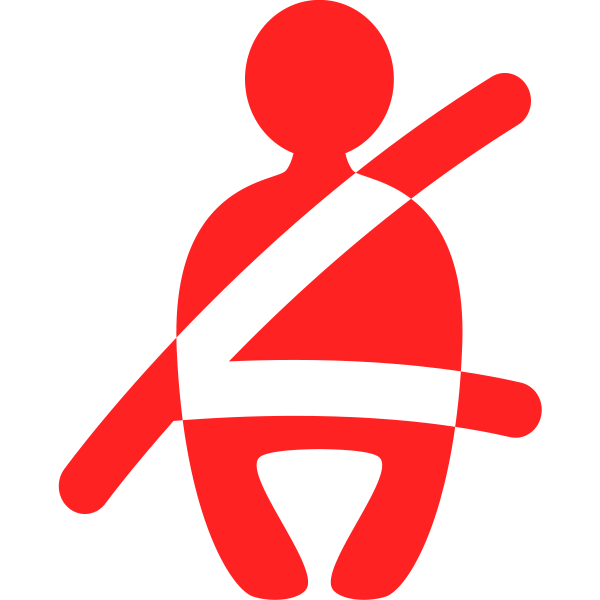 Seatbelt symbol in red