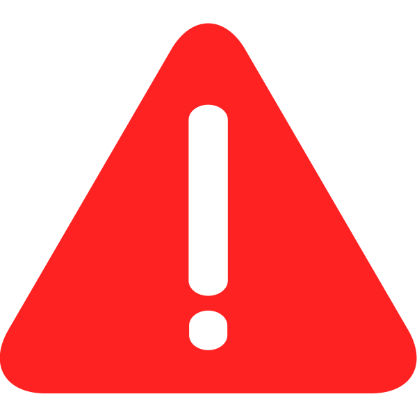 Warning symbol in red