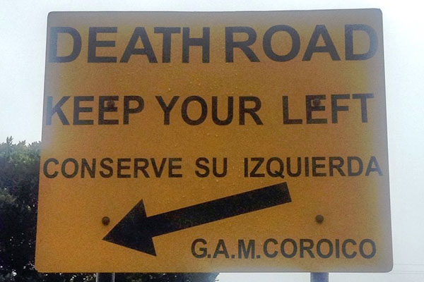Paraguay-Death-Road-Sign