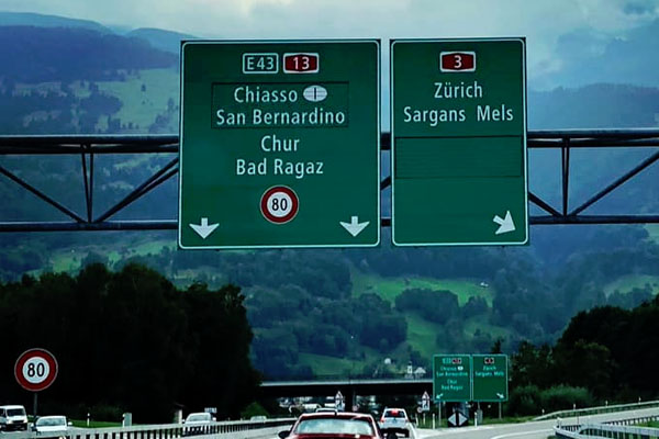 Switzerland-Zurich-Motorway-Sign