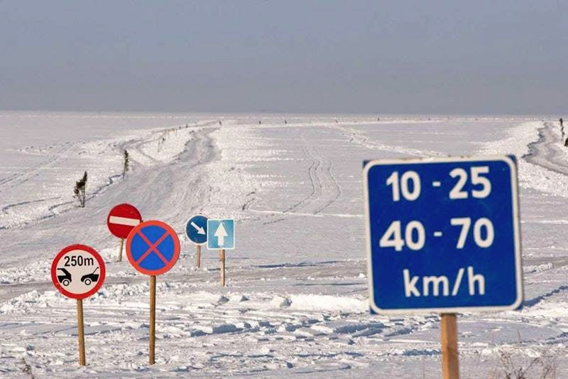driving in estonia ice road