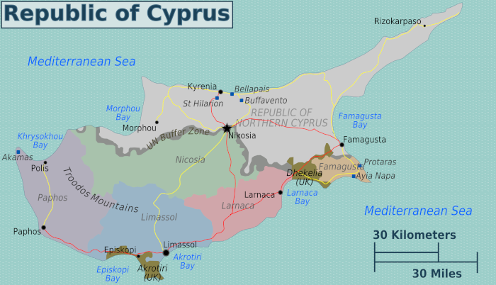 Map of Cyprus Ghost Town