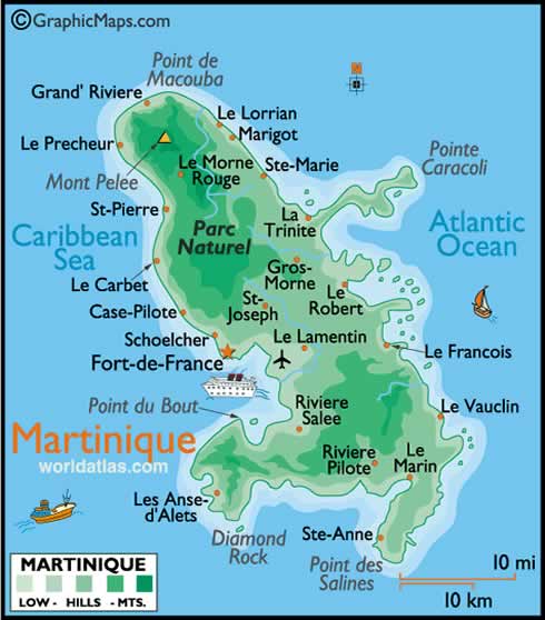 Map of Martinique