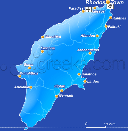 Map of Rhodes