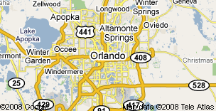 Orlando Car Rental Map of City
