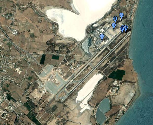 Larnca Airport Car Hire Aerial Map