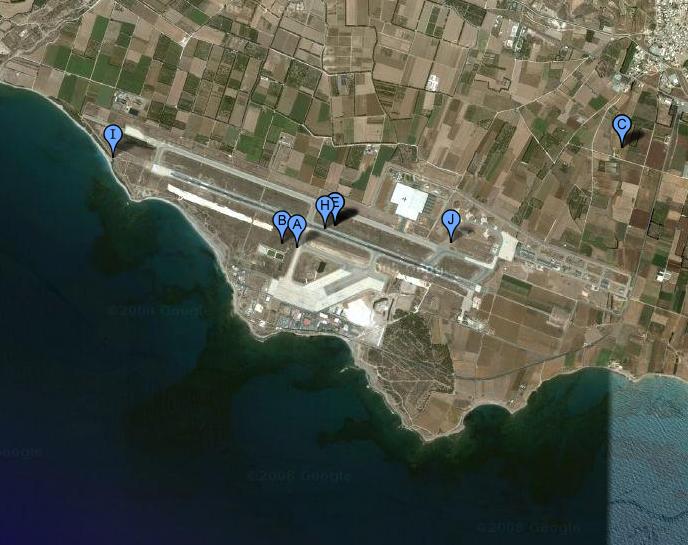 Paphos Airport Car Rental Aerial Map