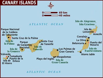 Map of the Canary Islands