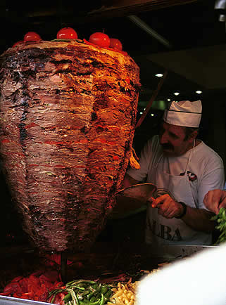 Giant Kebab in Paphos, Cyprus at Xmas 2008