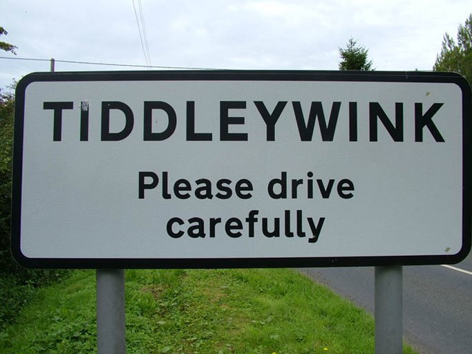 tiddleywink funny road sign