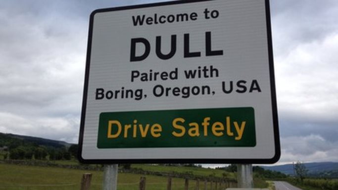 dull funny road sign