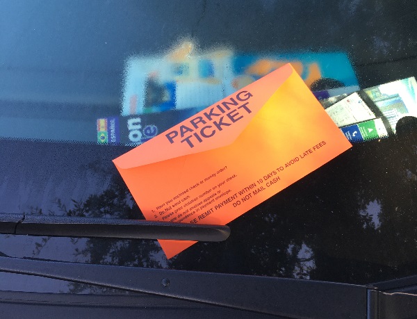 parking fine in a rental car