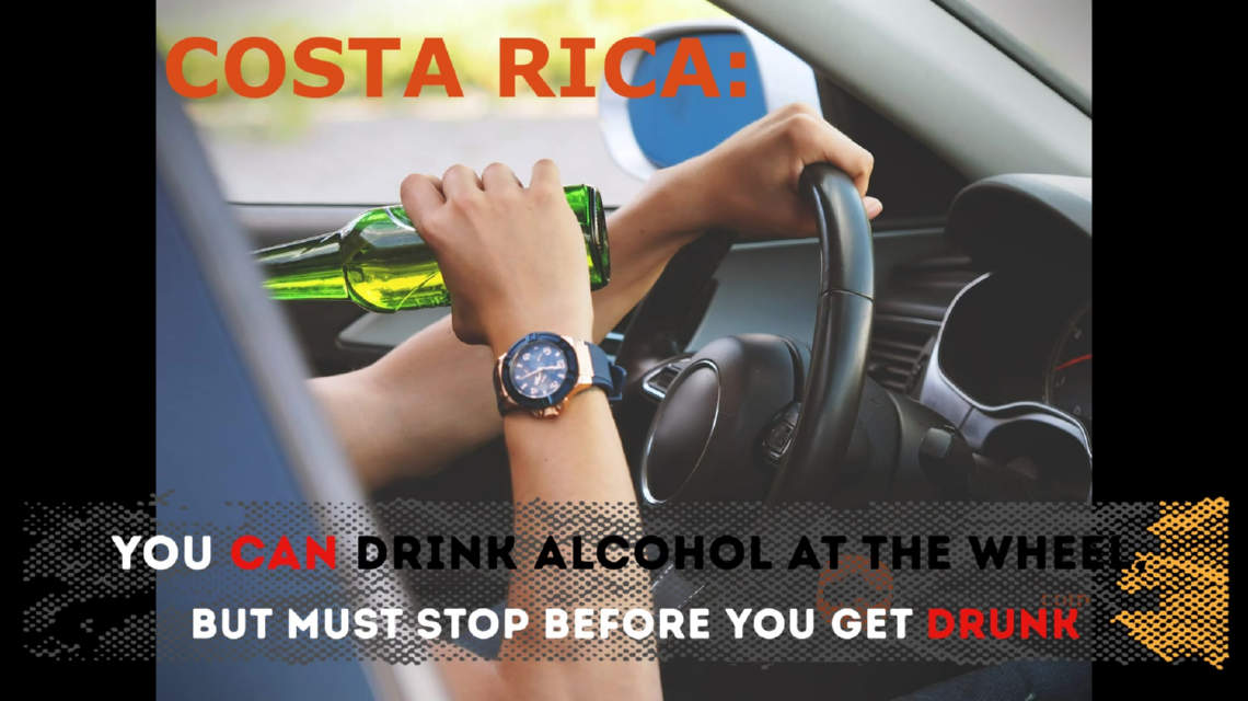 Costa Rica not illegal to drink alcohol when driving
