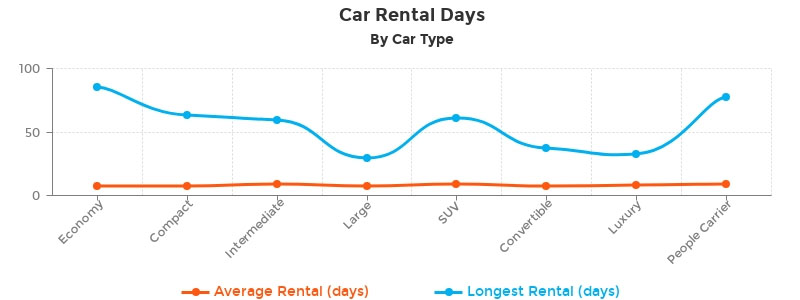 car rental days by car type