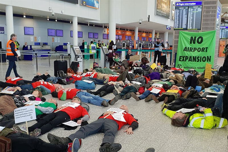Bristol Airport expansion protests 2020