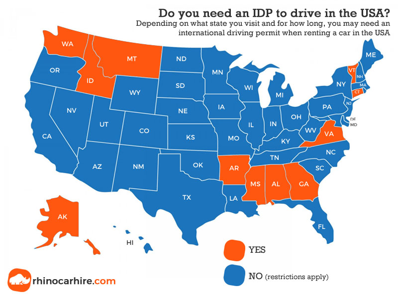 international driving permit USA by state idp