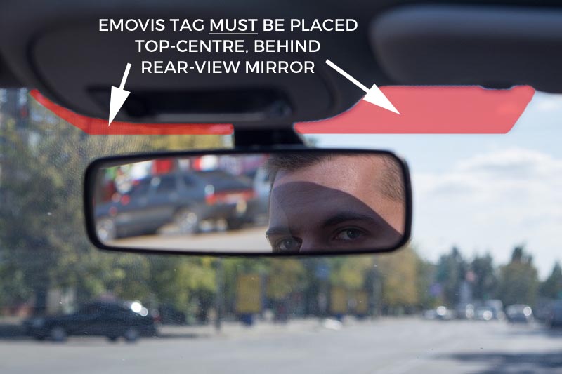 Where do you put Emovis toll tag