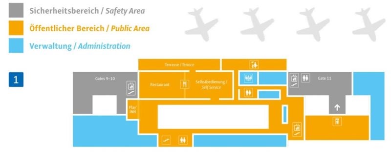 Innsbruck Airport Terminal Map Floor 1