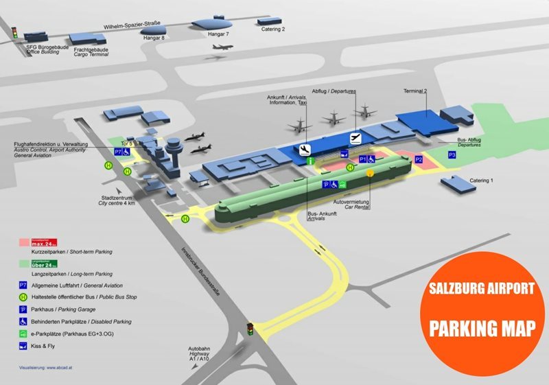 Salzburg Airport Parking Map