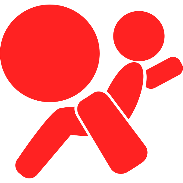 Airbag warning symbol in red