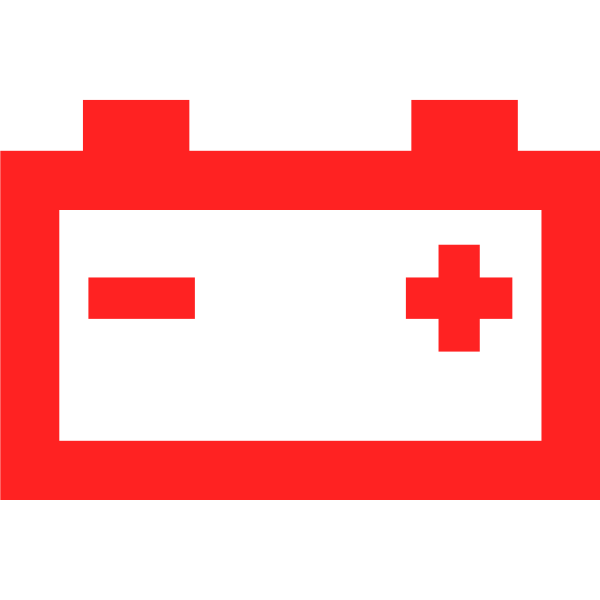 Battery symbol in red