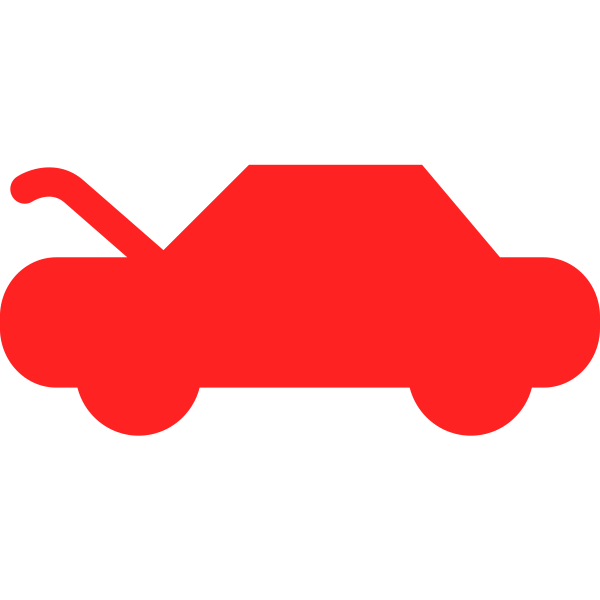 Bonnet open warning symbol in red