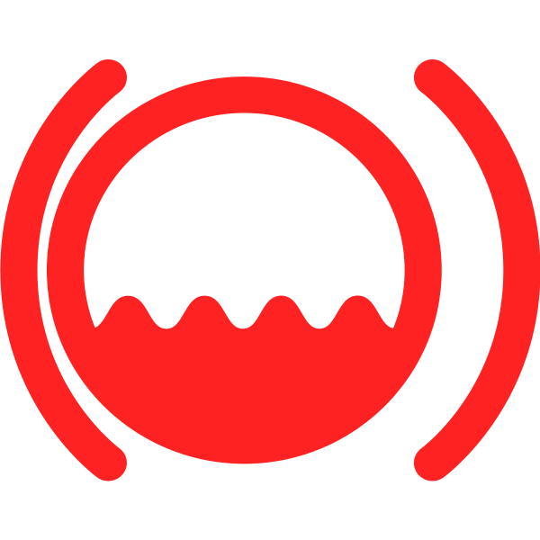 brake fluid warning symbol in red
