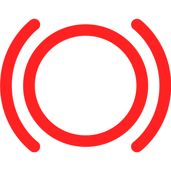Brake warning symbol in red