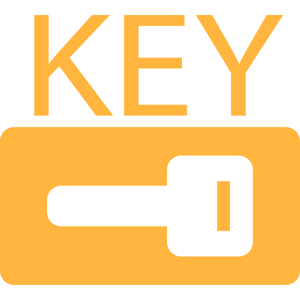 Car key symbol in orange