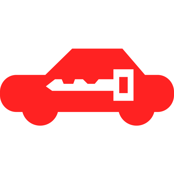 Car lock symbol in red