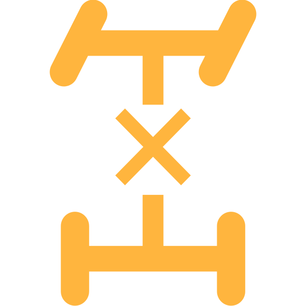 Centre Differential Lock symbol in orange