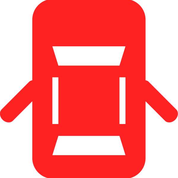 Door / doors open warning symbol in red