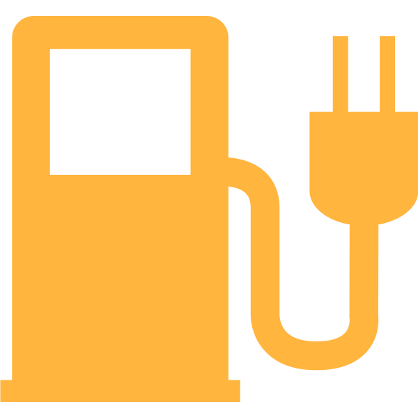 Electric charging symbol in orange
