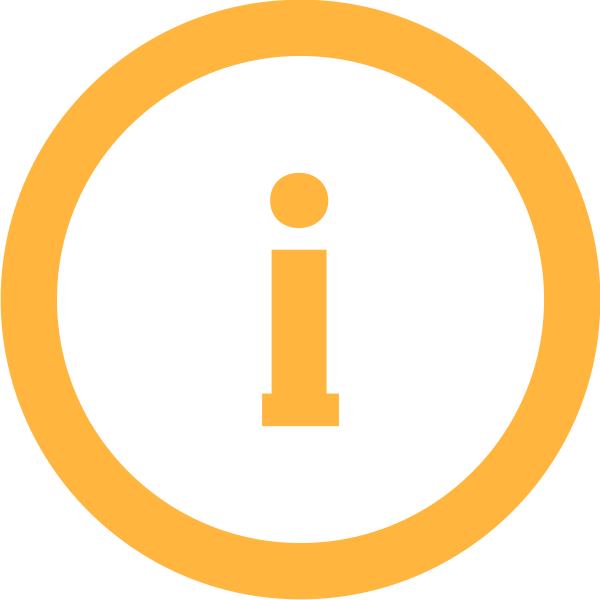 Information symbol in orange