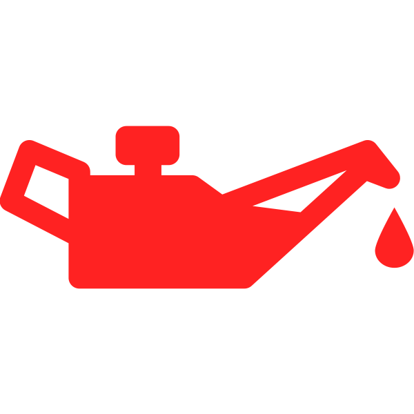 Oil pressure warning symbol in red