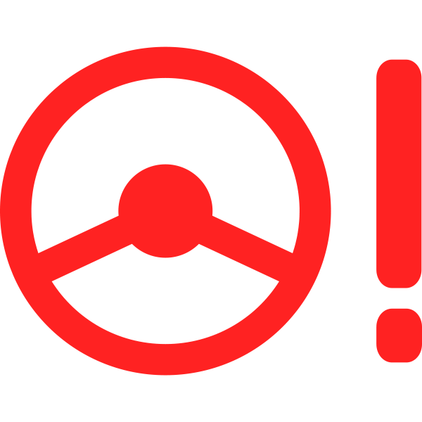 Power steering symbol in red