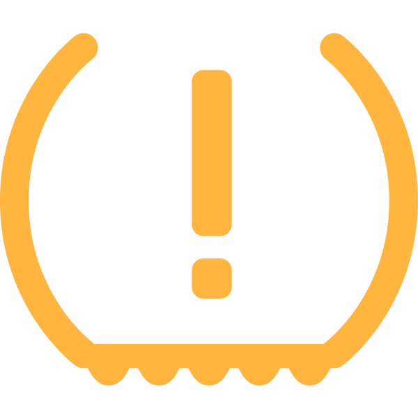 TPMS warning symbol in orange