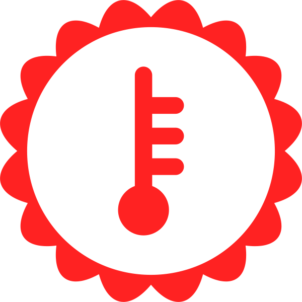 Transmission temperature warning symbol in red
