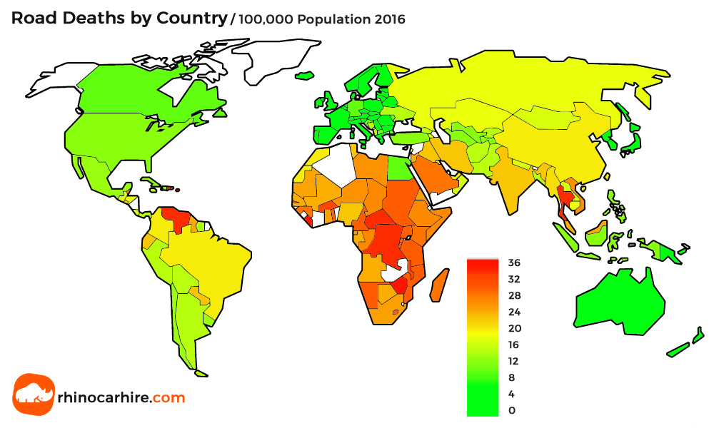 Road Deaths by country population