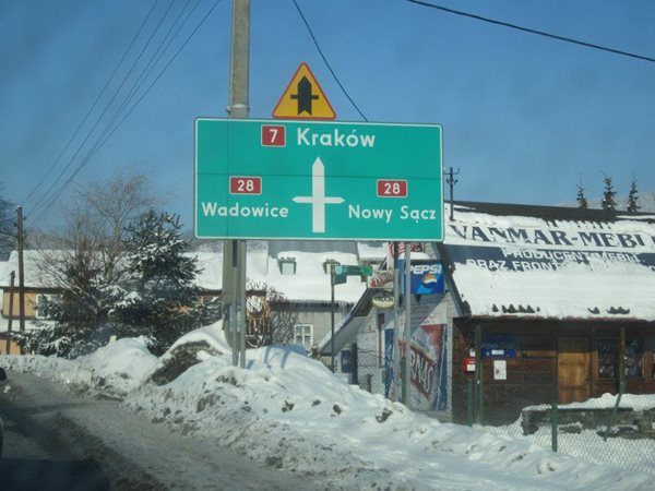 Poland-Krakow-Road-Sign