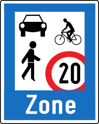 Begin of a residential area - Road Sign